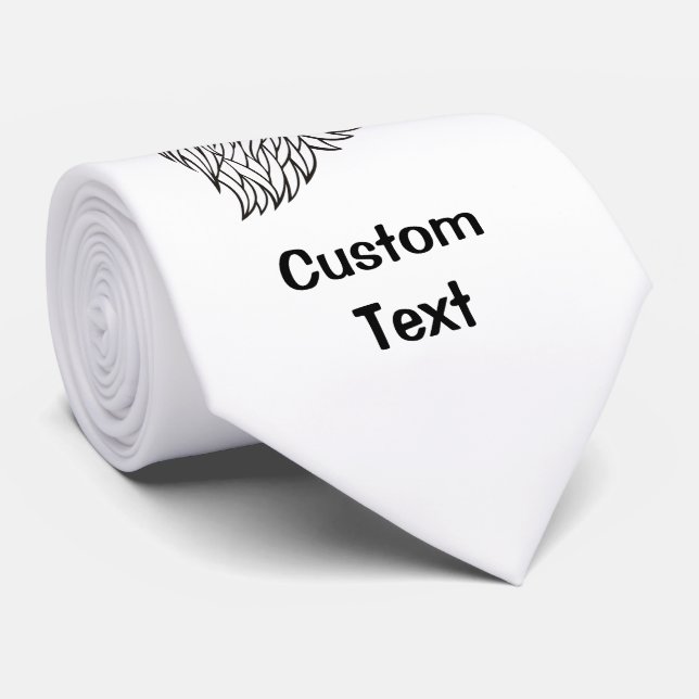 Rooster's Head Line Art Neck Tie (Rolled)