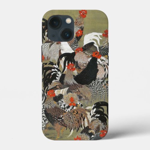 Roosters Hen Illustration by Ito Jakuchu iPhone 13 Mini Case