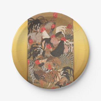 Roosters Japanese Art Rooster Year 2017 P Plate by 2017_Year_of_Rooster at Zazzle