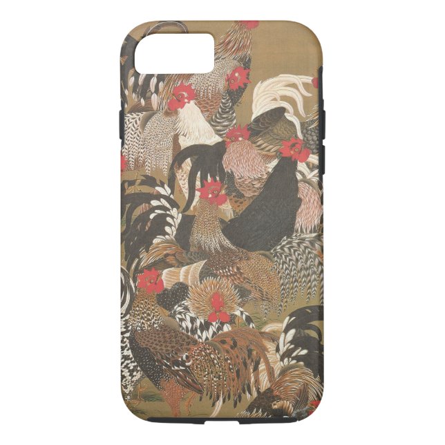Roosters New Year 2017 Japanese Painting Iphone C Case-Mate iPhone Case (Back)
