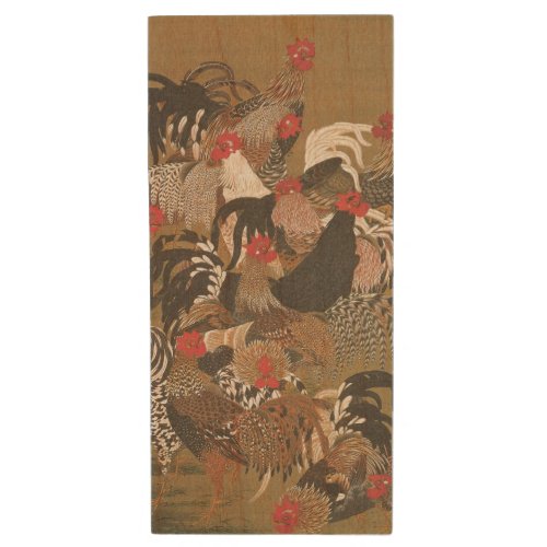 Roosters New Year 2017 Japanese Painting USB Flash Wood Flash Drive