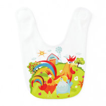 Roosters on the Farm Bib