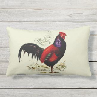 Roosters on the Front Porch R Outdoor Pillow