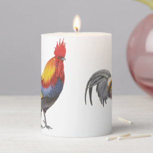 Roosters Pillar Candle