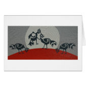 Roosters sparring, painting print (Front Horizontal)