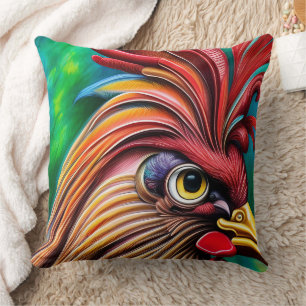 Rooster's Timeless Charm Throw Pillow