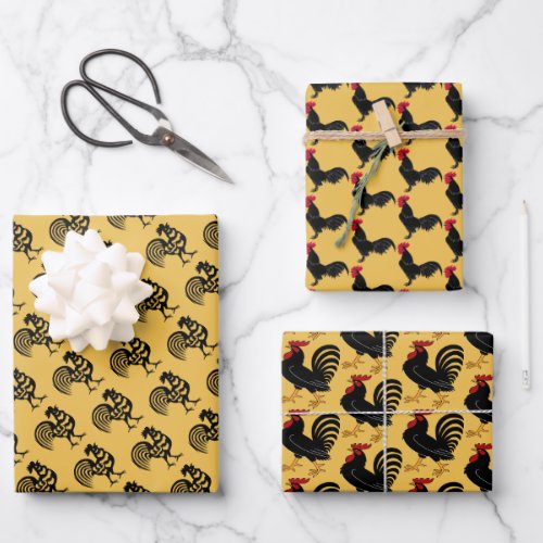 Roosters Wrapping Paper Sheets