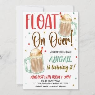 Root Beer Float Kids Birthday Party Invitation