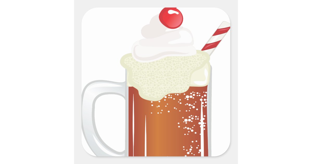 Root Beer Float Square Sticker