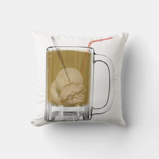 Root beer float throw pillow (Front)