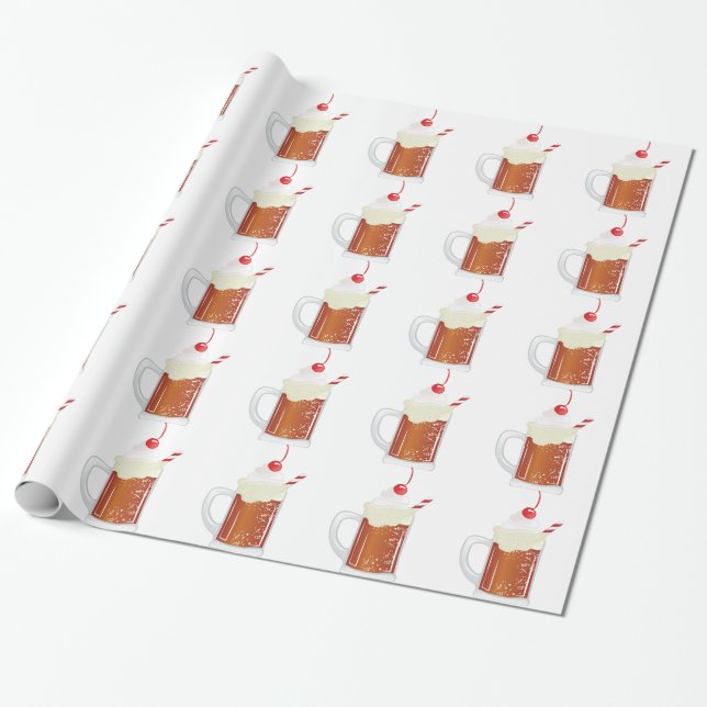 Root Beer Float Wrapping Paper (Unrolled)
