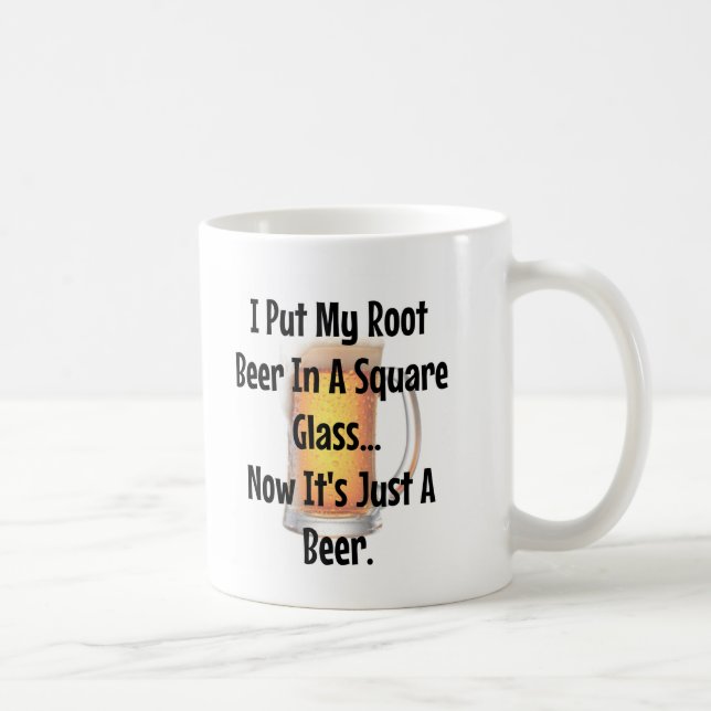 Root Beer In a Square Glass...Now It's Just Beer Coffee Mug (Right)