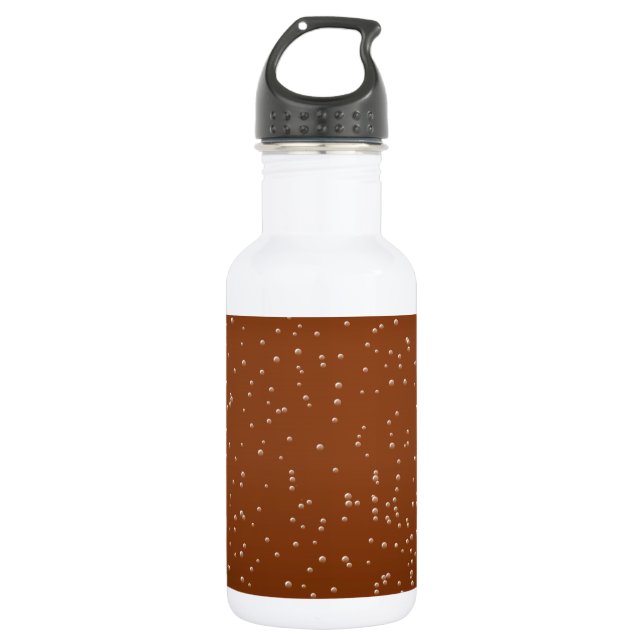 Root Beer with Tiny Bubbles Background Art Stainless Steel Water Bottle (Front)