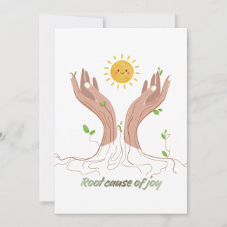 Root Cause of Joy | Nature Hands and Sun Greeting  Holiday Card