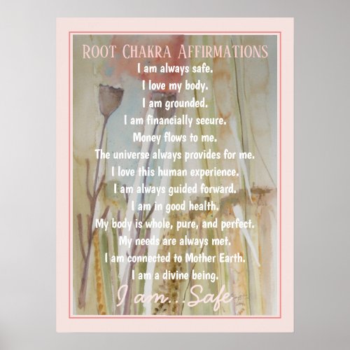 Root Chakra Affirmations Poster