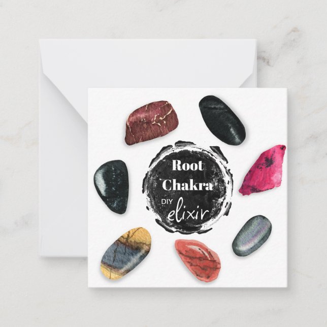 *~* Root Chakra Elixir AP64 Stones Note Card (Front)