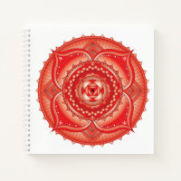 Root Chakra Mandala Red Square Notebook