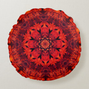Root Chakra Mandala Round Pillow