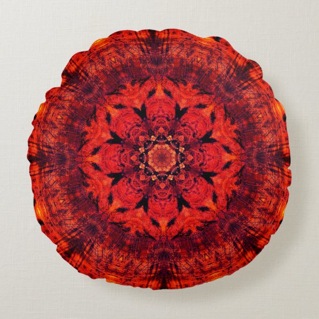 Root Chakra Mandala Round Pillow (Front)