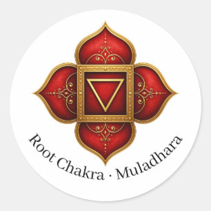 Root Chakra Muladhara Sacred Symbol Classic Round Sticker