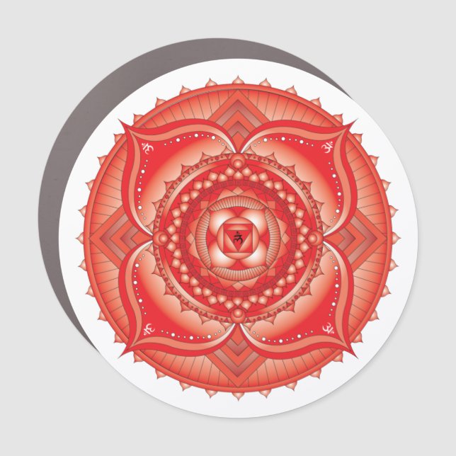 Root Chakra Red Mandala Car Magnet (Front)