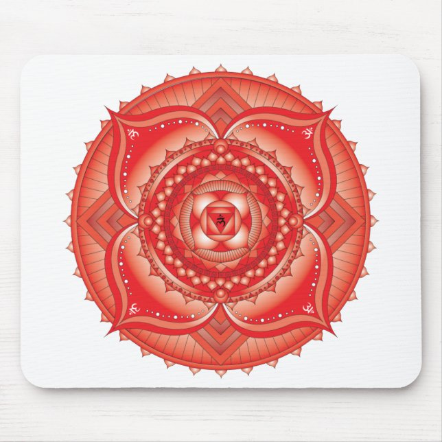 Root Chakra Red Mandala Mouse Pad (Front)