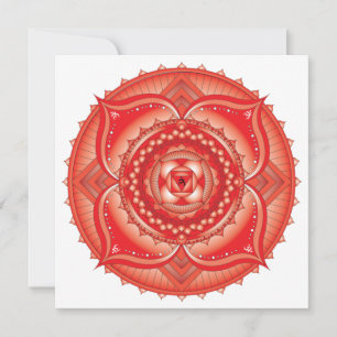 Root Chakra Red Mandala Square Note Card