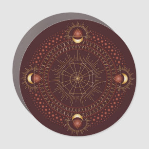 Root Chakra Shadow Mandala Car Magnet