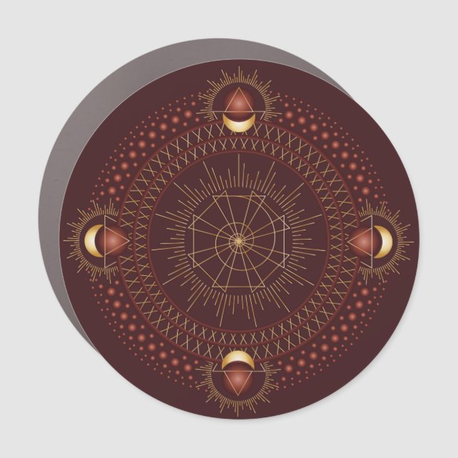 Root Chakra Shadow Mandala Car Magnet (Front)