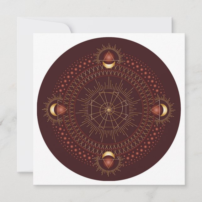 Root Chakra Shadow Mandala Square Note Card (Front)