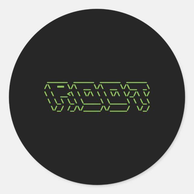 Root Linux Ascii Hacker Classic Round Sticker (Front)