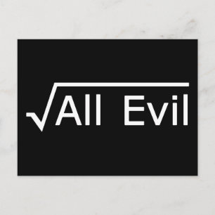 Root of All Evil - Funny Math Expression Postcard