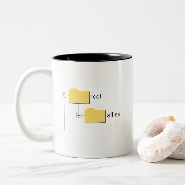 "Root of All Evil" Mug (2-sided) (With Donut)