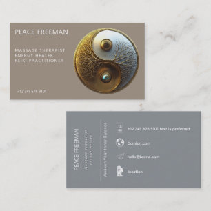 Root of Harmony   Yin Yang Design Business Card