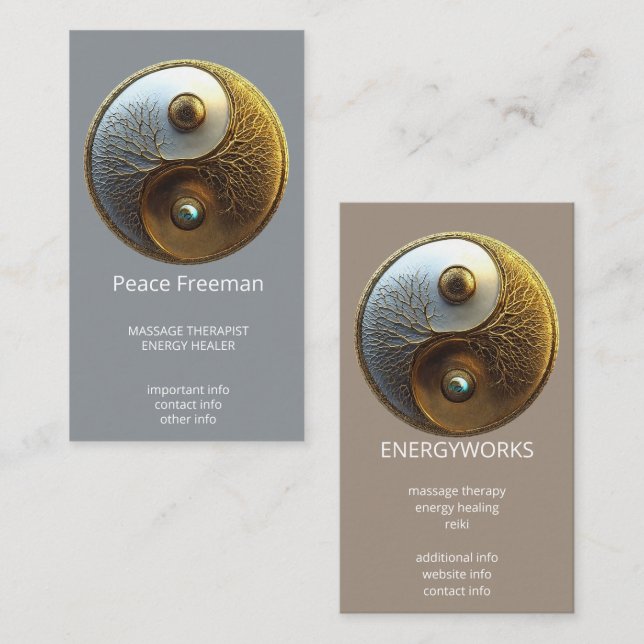 Root of Harmony | Yin Yang Design Business Card (Front/Back)