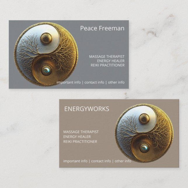 Root of Harmony | Yin Yang Design Business Card (Front/Back)