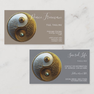 Root of Harmony   Yin Yang Design Business Card