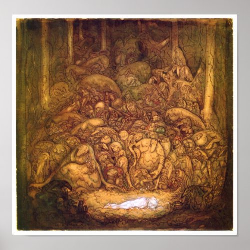 Root trolls By John Bauer Poster