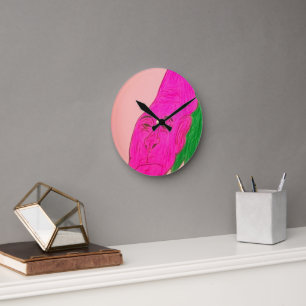 Root Vegetable Character Art Round Clock