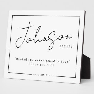 Rooted and established in love Ephesians 3:17 Sign Plaque