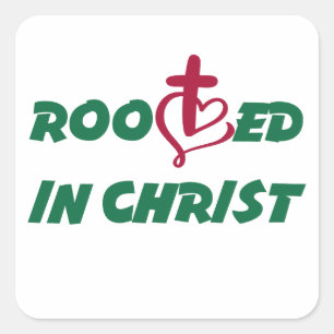 Rooted in Christ. Christian Easter celebrations Square Sticker