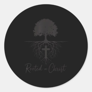 Rooted In Christ Christian Kids Mens God Son Broth Classic Round Sticker