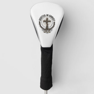 Rooted in Christ Cross Vintage Engraving Christian Golf Head Cover
