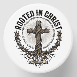 Rooted in Christ Cross Vintage Engraving Christian Mini Candle Favors