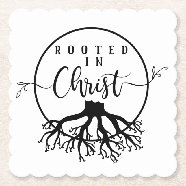 Rooted in Christ Paper Coaster (Front)