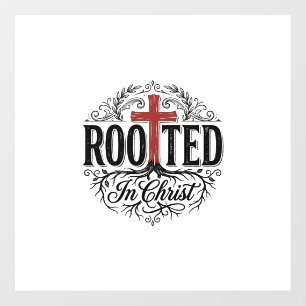 Rooted in Christ Vintage Christian Cross Design_1 Floor Decals