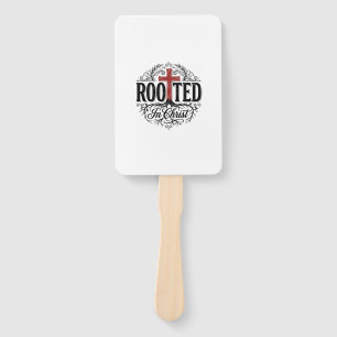 Rooted in Christ Vintage Christian Cross Design_1 Hand Fan