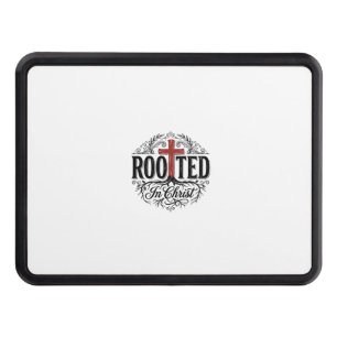 Rooted in Christ Vintage Christian Cross Design_1 Hitch Cover