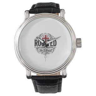 Rooted in Christ Vintage Christian Cross Design_1 Watch