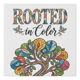 Rooted in Color Tree Faux Canvas Print
